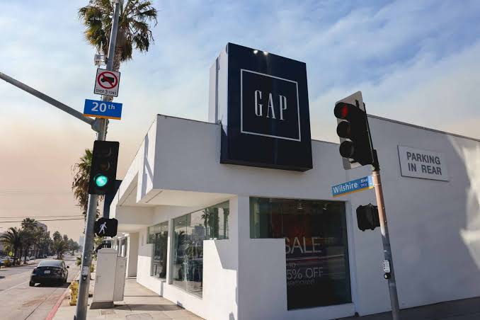 The exterior of a Gap retail store.